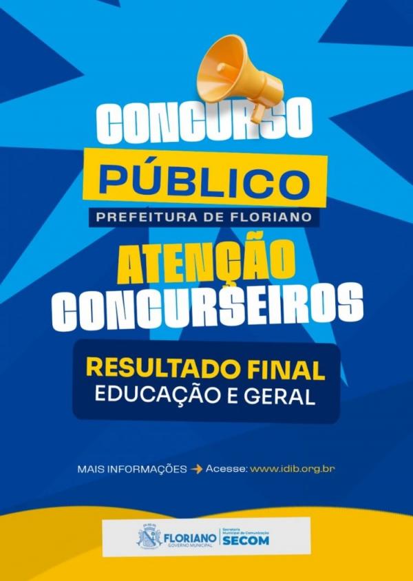 Prefeitura de Floriano divulga resultado final do concurso nas &aacute;reas de Educa&ccedil;&atilde;o e Geral.(Imagem:Secom)