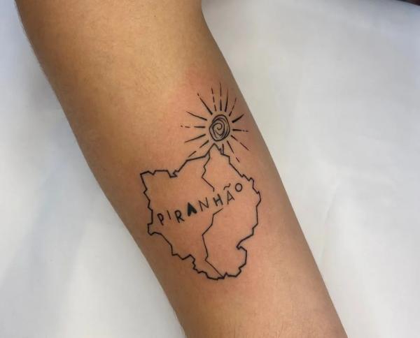 Tatuagem em homenagem ao Nordeste.(Imagem:Arquivo Pessoal/Jéssica Gomes)