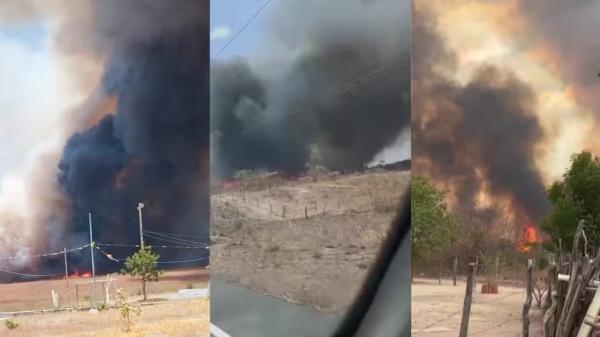 Incêndio atinge roça em Canto do Buriti, no Sul do Piauí.(Imagem:Reprodução)