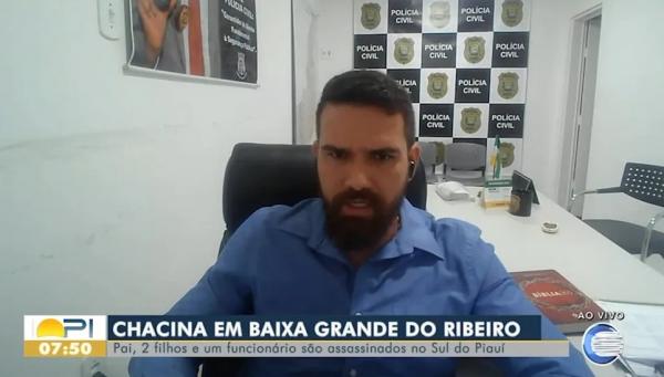 Delegado Célio Benício, da Gerência de Polícia do Interior (GPI), fala sobre assassinato de quatro agricultores no Piauí.(Imagem:Reprodução/TV Clube)