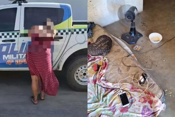Bebê de 2 anos é encontrada sozinha em colchão sujo; mãe foi presa.(Imagem:Divulgação/PMPI)