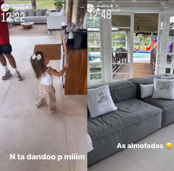 Stories de Virginia Fonseca na mansão em Mangaratiba.(Imagem:Reprodução/Instagram)