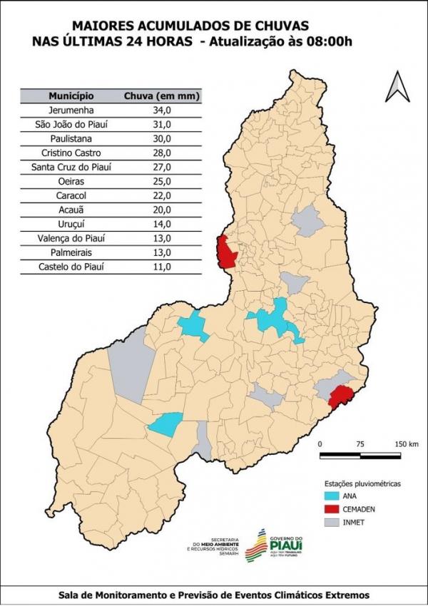 INMET emite alerta para chuvas intensas em 26 municípios do Piauí(Imagem:Divulgação)