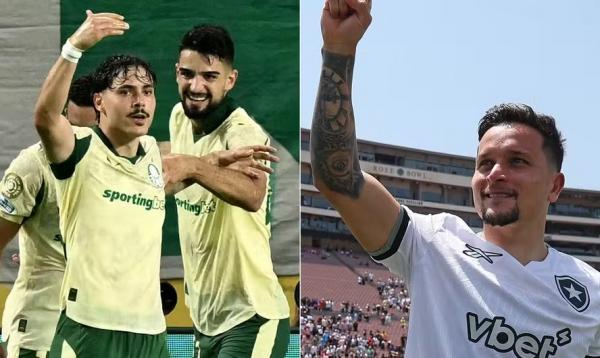 Palmeiras e Botafogo se enfrentam nas oitavas.(Imagem:PATRICIA DE MELO MOREIRA / AFP e Vitor Silva/Botaf)