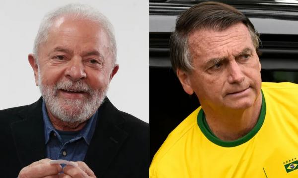 O ex-presidente Lula (PT) e o presidente Jair Bolsonaro (PL) no domingo da votação: ambos disputam o segundo turno.(Imagem:Rovena Rosa/Agência Brasil e Mauro Pimentel/AFP)