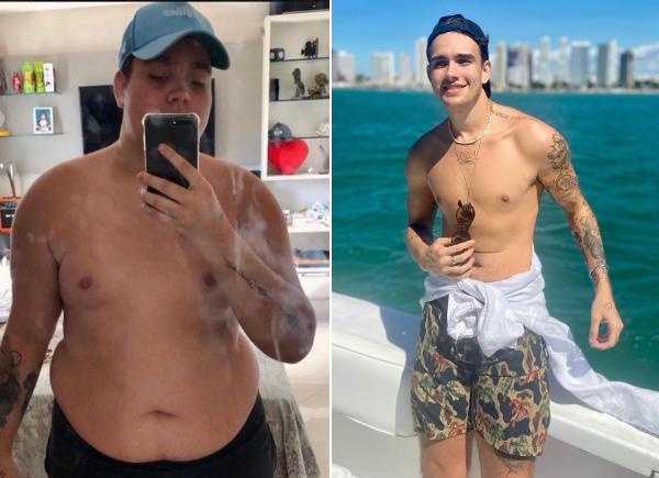 Rafa Almeida antes e depois da bariátrica(Imagem:Reprodução/Instagram)