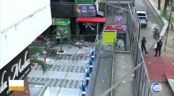 Shopping da Cidade, no Centro de Teresina, após incêndio.(Imagem:Reprodução/TV Clube)