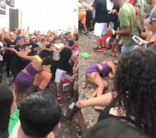 Vídeo: Mulher leva soco durante briga em festa de carnaval em Floriano; cantor diz que registrou boletim de ocorrência.(Imagem:Reprodução)