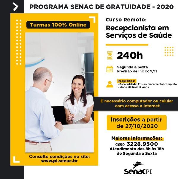 Nova oferta de cursos do Programa Senac Gratuidade(Imagem:Divulgação)