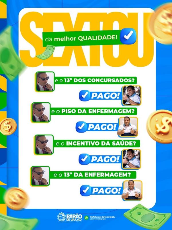 13º, piso e incentivos são pagos aos servidores de Barão de Grajaú.(Imagem:Divulgação)