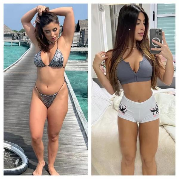 Pamela Drudi faz antes e depois de perder 7 quilos.(Imagem:Reprodução/Instagram)