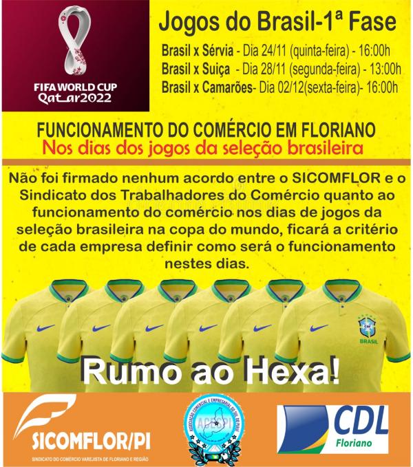Floriano: funcionamento do comércio durante os jogos do Brasil, ficará a critério das empresas(Imagem:Divulgação)