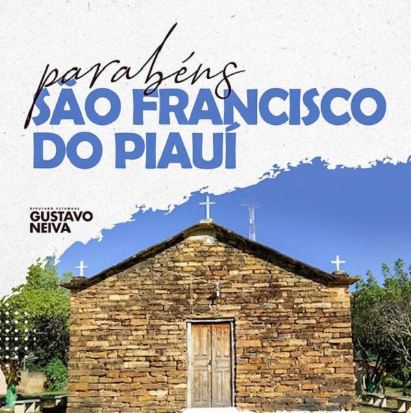 Deputado Gustavo Neiva parabeniza São Francisco do Piauí pelo 65º aniversário.(Imagem:Reprodução/Instagram)