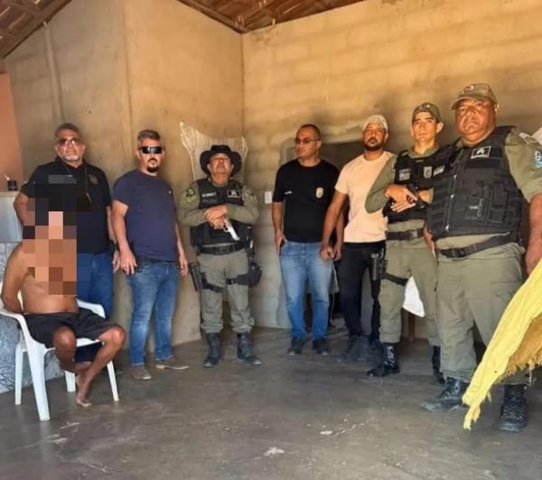 Suspeito de matar o pai e o irmão é preso em Dom Inocêncio, Sul do Piauí.(Imagem:Divulgação /PC-PI)