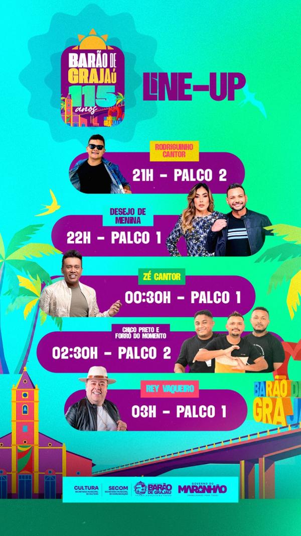  Bar&atilde;o de Graja&uacute; celebra 115 anos com festa que promete varar a madrugada.(Imagem:Divulga&ccedil;&atilde;o)