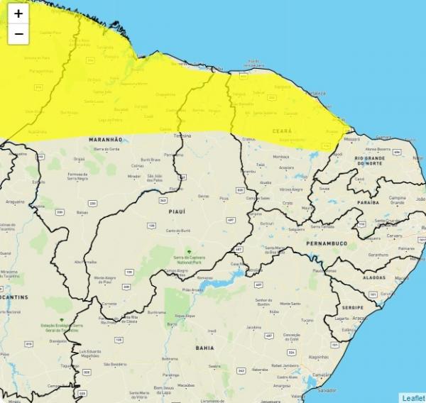 Inmet emite alerta de chuvas intensas para 48 municípios piauienses.(Imagem:Divulgação)