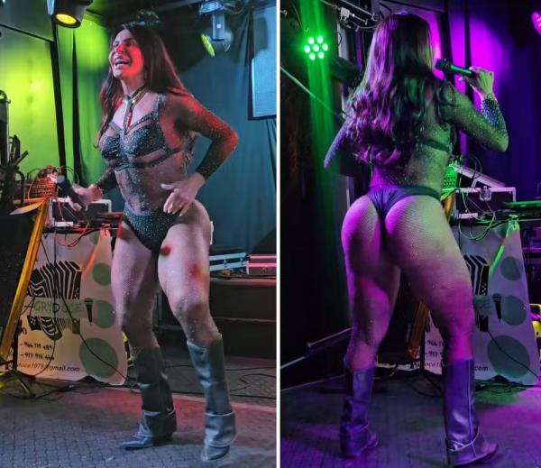 Uau! Gretchen mostra o bumbum em show e arrasa na dança.(Imagem:Instagram)