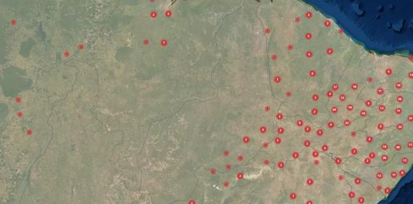  Cidades do Piauí em estado de emergência reconhecido pelo Governo Federal ficam na região sudeste do estado.(Imagem:Sistema Integrado de Informações sobre Desastres )