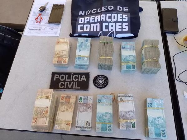 Dinheiro apreendido durante a operação Narco Brasil.(Imagem:Divulgação/SSP)