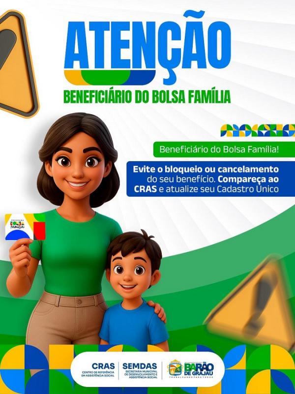 CRAS de Barão de Grajaú convoca beneficiários do Bolsa Família para atualização do Cadastro Único.(Imagem:Divulgação)