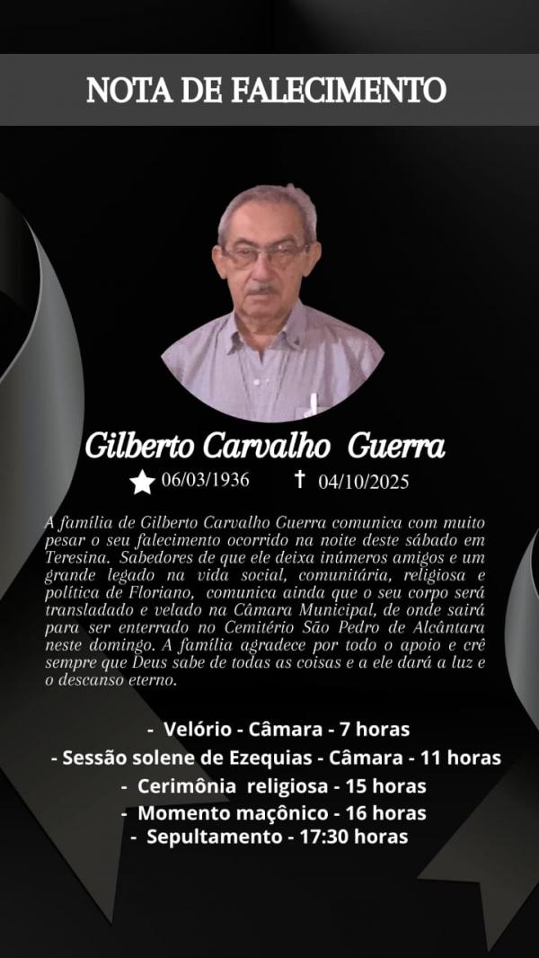 Nota de falecimento(Imagem:Divulgação)