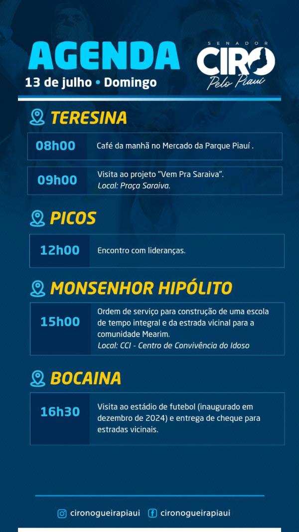 À tarde Ciro Nogueira esteve em Socorro do Piauí, onde anunciou recursos para a reforma e ampliação do balneário na barragem Vale verde.(Imagem:Reprodução)