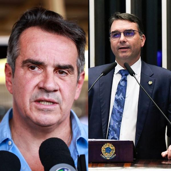 Ciro Nogueira, presidente nacional do Progressistas (PP) e o senador Fl&aacute;vio Bolsonaro (PL)(Imagem:Renato Andrade/Cidadeverde.com e Jefferson Rudy/Ag)