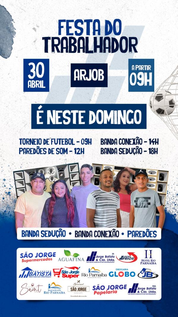 Festa do Trabalhador em Floriano promete agitar a cidade com torneio de futebol, música e diversão.(Imagem:Divulgação)