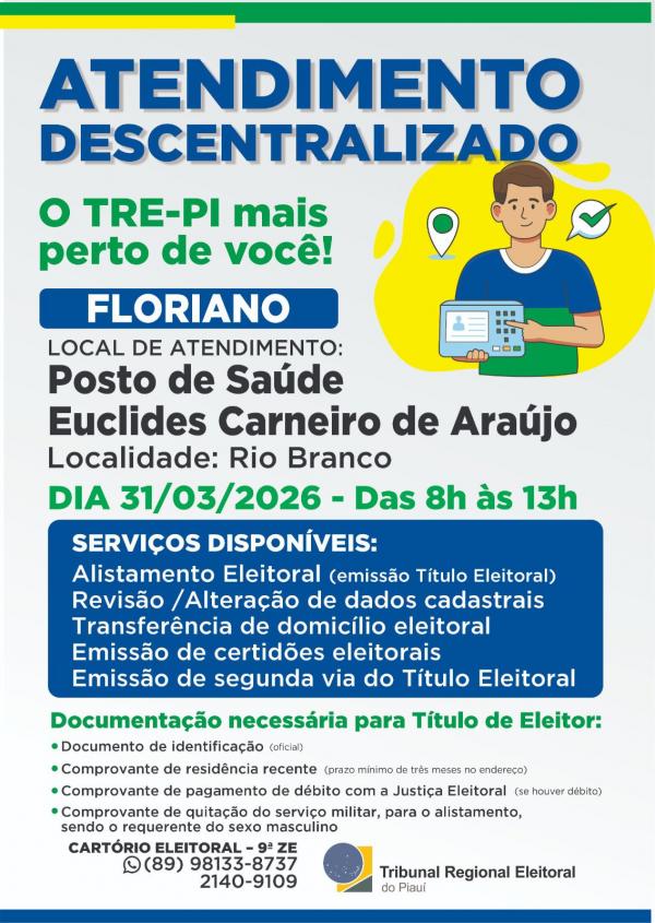 TRE-PI leva atendimento descentralizado &agrave; comunidade de Rio Branco, em Floriano.(Imagem:Divulga&ccedil;&atilde;o)