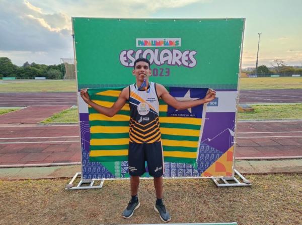 Danilo José dos Santos, representou a Unidade Escolar Domingos Alves da Costa, no município de Demerval Lobão, na modalidade atletismo.(Imagem:Divulgação)