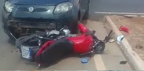 Colisão entre carro e motocicleta deixa duas pessoas feridas em Floriano.(Imagem:Divulgação)