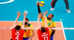 Brasil perde para Rússia por 3 sets a 0 no vôlei masculino em Tóquio(Imagem:Reprodução)