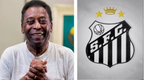 Pelé será homenageado pelo Santos com coroa no escudo do time em 2023(Imagem:Reprodução)