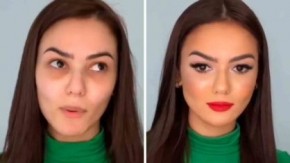Ex-BBB Eslovênia Marques mostra antes e depois da maquiagem(Imagem:Reprodução)