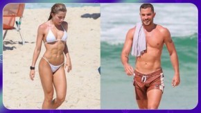 Jade Picon e André Lamoglia jogam futevôlei juntos em dia de praia(Imagem:Reprodução)