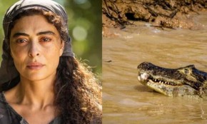 Juliana Paes quase foi pega por jacaré durante gravação de Pantanal(Imagem:Reprodução)