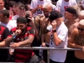 Gabigol lidera festa para torcida no Rio(Imagem:Reprodução)