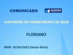 Agespisa suspende fornecimento de água em Floriano para correção de vazamento no bairro Tiberão.(Imagem:Divulgação)