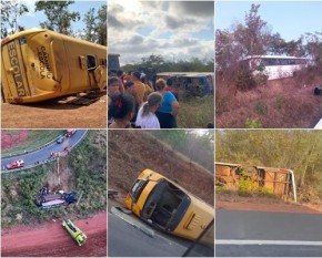 Seis acidentes envolvendo ônibus com piauienses.(Imagem:montagem/Portal ClubeNews)
