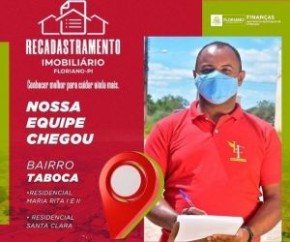 Recadastramento imobiliário visita bairro Taboca em Floriano(Imagem:Divulgação)