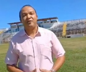 Vereador Ancelmo Jorge supervisiona obras de reforma e reparos na iluminação do Estádio Tiberão.(Imagem:Reprodução/Instagram)