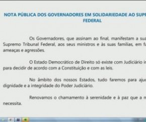 Governadores se reúnem nesta segunda para debater defesa da democracia(Imagem:Reprodução)