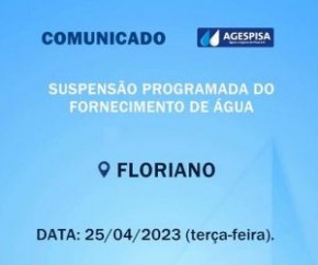 Suspensão programada do fornecimento de água em Floriano nesta terça-feira (25) para correção de vazamento de rede.(Imagem:Divulgação)