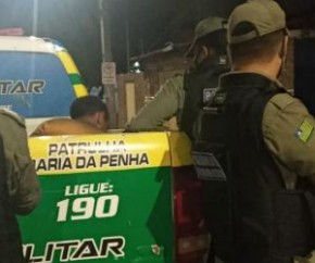 Homem preso pela Patrulha da Maria da Penha em Teresina(Imagem:Divulgação/PM)