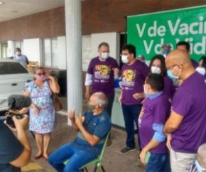 Neste domingo (21), Dia Internacional da Síndrome de Down, o Piauí se torna o primeiro estado brasileiro a vacinar pessoas com deficiência contra a Covid-19.  Em ato símbolo realiz(Imagem:Reprodução)