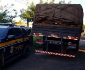 Carga ilegal de madeira é apreendida na BR-316(Imagem:PRF)