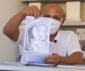 O detento Adão Silva aproveitou o tempo livre no sistema prisional para produzir arte. Preso desde janeiro de 2020 na Penitenciária José de Deus Barros, em Picos, no Sul do Piauí,(Imagem:Reprodução)
