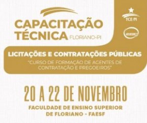 TCE-PI e Prefeitura de Floriano promovem Capacitação Técnica em Licitações e Contratações Públicas.(Imagem:Reprodução/Instagram)