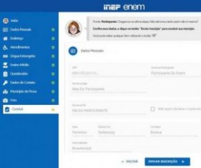 12) Depois, clicar em ?enviar inscrição?. O Inep lembra que, se o participante não solicitou a isenção da taxa de inscrição ou se teve o pedido reprovado, é importante lembrar de p(Imagem:Reprodução)