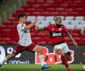 No Maracanã, o time rubro-negro foi superior, especialmente no primeiro tempo, etapa em que contou com o talento do seu camisa 9, que balançou as redes duas vezes e chegou à impres(Imagem:Reprodução)